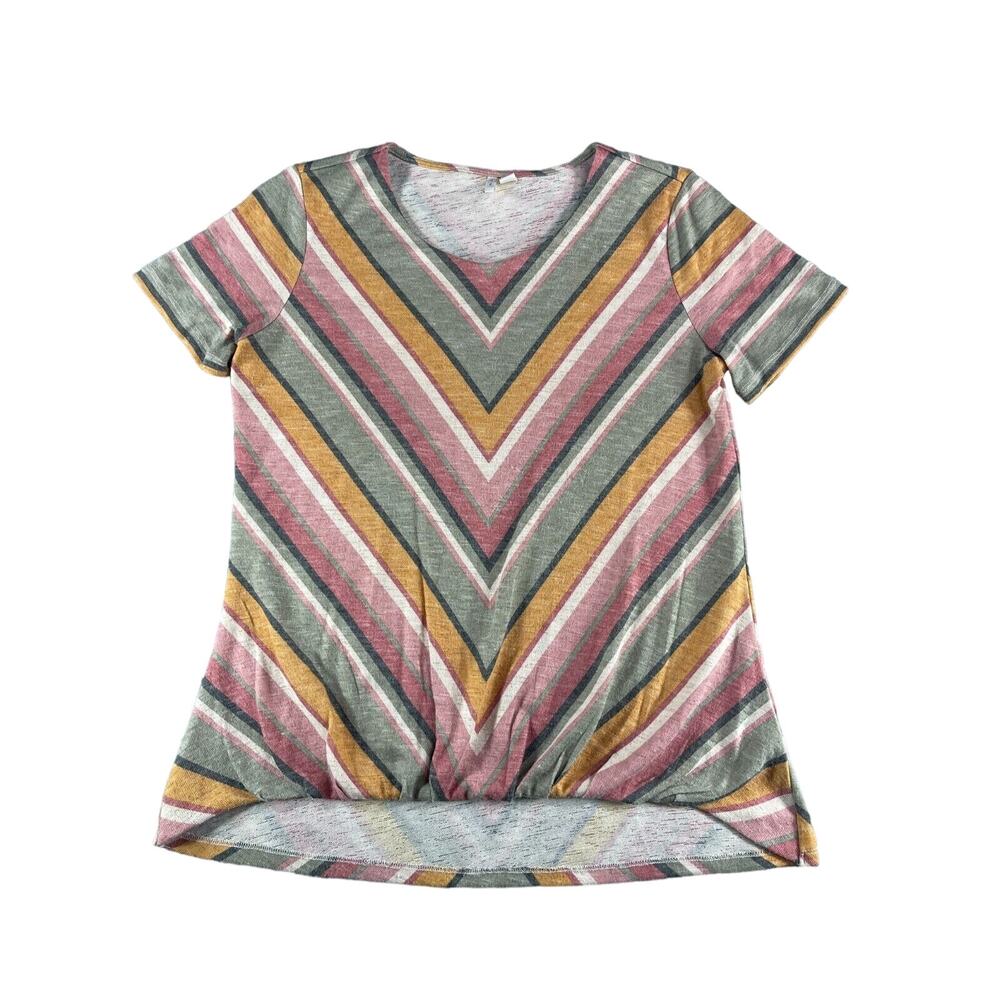 C Est 1946 Sweater Womens Medium Multicolor Geometric Short Sleeve Round Neck